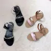 Sandalen vrouwen zomer mode lichtgewicht flats schoenen gesp geworden slang print casual strand plus size dames