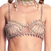 Zircon bra Erotic Bikini Rhinestone shining claw chain Body chain set sexy underwear set Chest Chain Panties nightclub style fashion dress show 1171