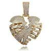 Le nouveau collier pendentif coeur creux avec chaîne couleur or argent glacé CZ pavé Hip Hop bijoux cadeau pour elle ou lui