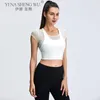Yoga Outfit Sports Bra Women Running Workout Net Short Sleeve Breathable Fitness Activity Bras Quick-Dry Vest Compression