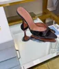 الصنادل الفاخرة مدببة الفراشة البلورية PVC Slingback عالي الكعب النعال بيغوم الزجاج الحدوة حصان الكعب