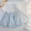 Girl Dresses Girl's Baby Princess Lace Dress Summer Child Vintage Vestido Embroidery Birthday Party Costume Tutu Clothes 1-12Y