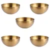 Bowls 5X Large Capacity Stainless Steel Salad Korean Soup Rice Noodle Ramen Bowl Kitchen Container Gold 15X7CM