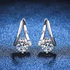 Ear Cuff S925 Argento 2CT Orecchini a clip in silice fusa Colore Gra D VVS1 Orecchini Huggie in silice fusa da donna Platino galvanizzato Attraverso Diamond Tester 230512