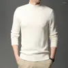 Herrtröjor 2023 Turtleneck Solid Color Sweater Men Thicke Wild Handsome Knit 56005