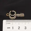 18-каратное позолоченное роскошное дизайнерское ожерелье для женщин, фирменное письмо в форме ключа, бриллиантовая подвеска-цепочка, ожерелья, ювелирный аксессуар, высокое качество, 16 стилей