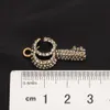 18 Karat vergoldete Luxus-Designer-Halskette für Damen, Markenbrief, Schlüsselform, Diamant-Anhänger, Kette, Halsketten, Schmuckzubehör, hohe Qualität, 16 Stil