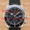 Top Quality Superocean Heritage II A1331212 Black Dial And Rubber Band Mens Quartz Watches Men's Wristwatches207f