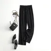 Women's Pants Capris Woman Wide Leg Pants Elastic Waisted Casual Style Pleated Full Length Trousers Spring Summer Chic Bottoms Black DALINN 230512