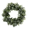 Dekorativa blommor stor vit simulering Garland dörrdekoration eukalyptus gräs krans pastoral rustik amerikansk bröllop vägghänge deco