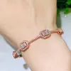 Bangle Qoolady Brand Fashion Ladies Dubai Gold Rose Cz Stone Exquisite Sackable For Women Genceeding Jewelry K013