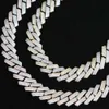 Halsketten mit Anhänger, großer Hip-Hop-Eis-Schmuck für Jungen, Micro Pave CZ-Roségold, zweifarbig, Rock-Punk-Eis-Out-Kubaner-Halskette, 19 mm, 230512