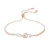 Braccialetto Yo Gioielli di lusso Regali Bracciale con note musicali color oro rosa Bracciale con zirconi di cristallo per le donne