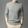 Herrtröjor 2023 Turtleneck Solid Color Sweater Men Thicke Wild Handsome Knit 56005