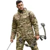 Giacche da caccia HAN WILD Giacca da campo militare da uomo Cappotto con cappuccio in cotone militare Parka Giacca a vento uniforme tattica verde Abbigliamento mimetico