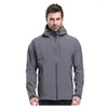 Vestes de course en plein air coupe-vent veste hommes hiver à capuche Softshell coupe-vent imperméable doux manteau coquille mâle fermeture éclair vêtements