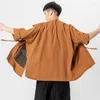 Roupas étnicas quimono homem japonês cardigan yukata jaqueta masculina homens japão harajuku streetwear roupas samurai haori obi