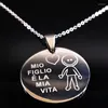 Pendant Necklaces Family Boy Necklace Choker For Women Mom Dad Collar Stainless Steel Chain Maxi Jewelry Anime Collane Donna N7633S08