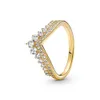 925 Sterling Srebrny Pandora Pierścień Kobiety dzwoni Złotą Koronę Odpowiednią do damskiej biżuterii Akcesoria Bezpłatna dostawa