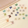 Подвесные ожерелья бабочки украшения из разноцветного циркона колье для женщин модная цепочка клавиля