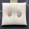 Rose Gold Teardrop Stud Earrings for Pandora Jewelry Real Sterling Silver Wedding Party Earring Set For Women Sisters Gift Crystal diamond earring with Original Box