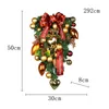 Flores decorativas 2023 Christmas Wreath Ribbon Garands Overling Ornamentos pendurados Janela Ano Navidad Home Decoration Drop