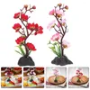 Decorative Flowers 2 Pcs Sashimi Serving Plate Decor Underwater Table Potted Plants Artificial Lifelike Lotus Flower Sushi