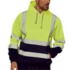 Sudaderas con capucha para hombre, suéter de entrenamiento reflectante para primavera y otoño, sudadera de manga larga a rayas para trabajo nocturno para hombre