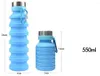 Water Bottles 20pcs 550ML Folding Bottle Portable Retractable Silicone Coffee Outdoor Travel Drinking Sport Drink Kettle