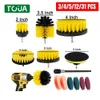 Cleaning Brushes Electric Drill Brush Kit All Purpose Cleaner Auto Tires Cleaning Tools for Tile Bathroom Kitchen Round Plastic Scrubber Brushes 230512