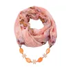 Bufandas Moda Mujer Multi-estilo Joyería Colgante Collar Cadena Cálido Slub Algodón Estampado Bufanda Chales