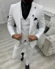 Costumes pour hommes Blazers 2023 hommes costume blanc mâle mariage marié Slim Fit taille Standard Blazer ensemble smoking (veste pantalon gilet)