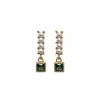 Stud -oorbellen Grote parel hanger lange trend voortreffelijke damesjuwelen earring elegante smaragd mode