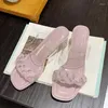 Slippers PVC Hoge hakken vrouwen weven modefeest sexy jurk sandalen 2023 zomerpompen schoenen schoenen slippers damesglaasjes