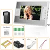 فيديو أبواب هواتف Mountainone 4 أسلاك 7 "لون TFT Doorbell Intercoms Kit 1 IR Camera مع رؤية ليلية 2 شاشات واحدة إلى هاتفين