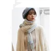 Halsdukar 2023 Autumn Winter Female Wool Plaid Scarf Women Cashmere Wide Lattices Long Shawl Wrap Filte Warm Tippet