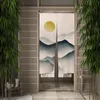 Gordijn Japanse berg inkt Painting Door eetkamer decor Decor linnen linnen drape keuken ingang hangende halve baan