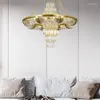 Pendant Lamps Simple Post-modern Crystal Chandelier Luxury Atmospheric Living Room Copper Lamp High-end Exquisite Dining Villa Lighting