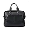 Bortkroppar Business Handbag Men's Travel Påsar av hög kvalitet läder portfölj svart manlig axelväska stor kapacitet bärbar dator