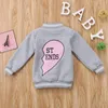 Jacken 2023 Herbst Winter Kinder Kind Baby Junge Mädchen Windjacke Warme Baseball Mäntel Brief Freund Tops Oberbekleidung