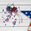Fleurs décoratives décorations du jour de l'indépendance drapeau américain couronne de noeud papillon porte d'entrée drapeaux patriotiques faveurs de fête