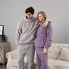 Ropa de dormir para hombre FZSLCYIYI, conjunto de pijamas de invierno para mujer, ropa de casa de franela gruesa y cálida, ropa de casa para mujer, traje