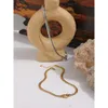 Colar de corrente de coração aço inoxidável para mulheres textura de metal de moda colar de gola plana de colares à prova d'água Gift Gift Gift