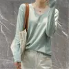 여자 스웨터 2023 한국 패션 v- 넥 스웨터 여성의 긴팔 짧은 니트 가을 가을 얇은 바닥 셔츠 상단 PZ3503
