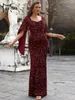 Casual Dresses Missord Women Sequins Evening Sweetheart Neck Flowy Sleeves Mermaid Hem Maxi Dress Cocktail Party Formal