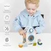 5 in Einem Holz Rakete Spielzeug Baby Holz Konstruktor Set Nordic Blöcke Lose Teile Pädagogisches Spielzeug Kinder Kleinkind Baby Geschenke