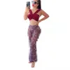 2023 New sexy fashion temperament high elasticity loose mesh everything wide leg pants