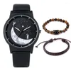 Relojes de pulsera, reloj de pulsera de cuarzo para hombre, regalo de negocios, relojes de pulsera para hombre, regalos tejidos a mano con cuentas, relojes de pulsera para papá sin caja