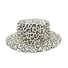 2019 NIEUWE UNISEEX LEOPARD VLOTE TOP HAT IMITATIE IMITEING WOLDER VROUWEN FEDORAS HATS Stijlvolle vintage Trilby Caps Panama Jazz Hat Chapeau182c