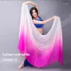 Scen Wear Belly Dance Silk Veil Shawl For Women Light Hand kastad halsduk Wraps Gradient Performance Scarves 250 cm 270 cm